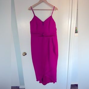 Express Fuchsia High low peplum bottom dress size L